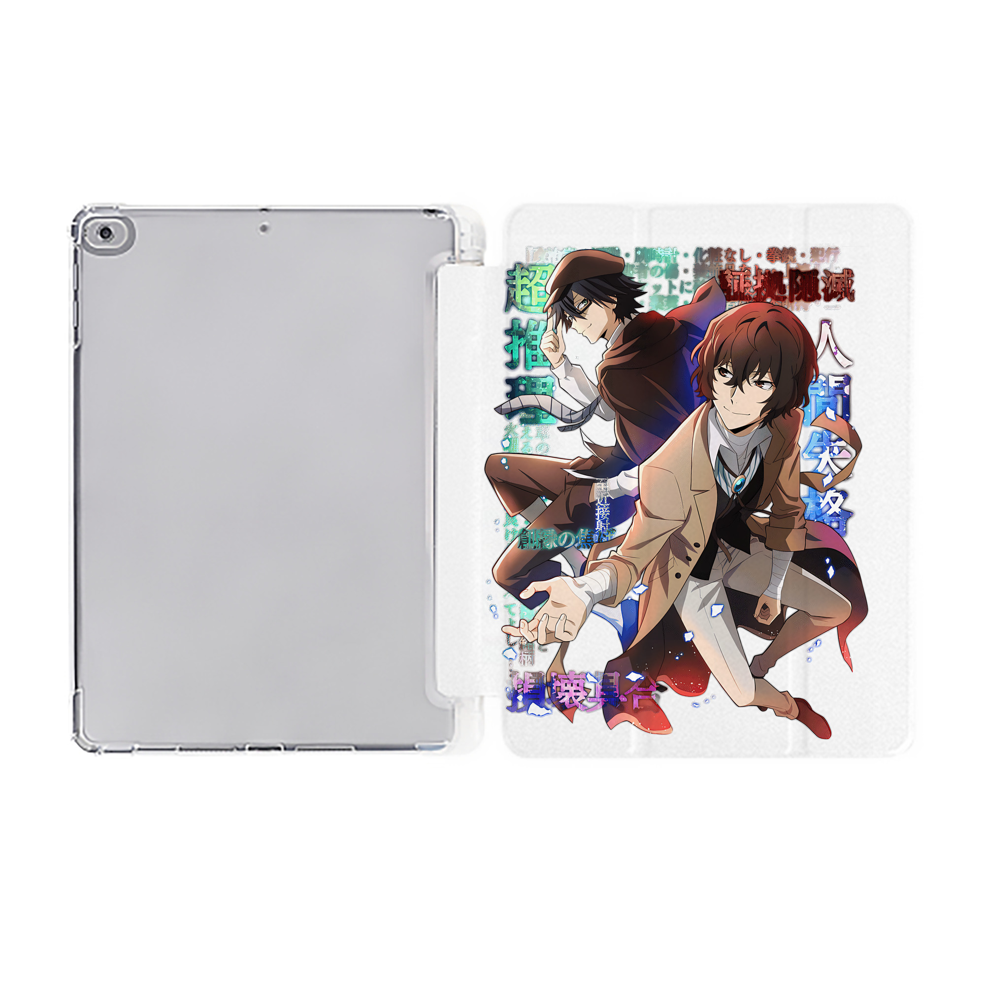 （画像用） 文豪ストレイドッグス Bungo Stray Dogs IPad ケース ペン収納付き 三つ折りスタンド PUレザー×シリコン 対応機種9.5/10.5/10.9インチ